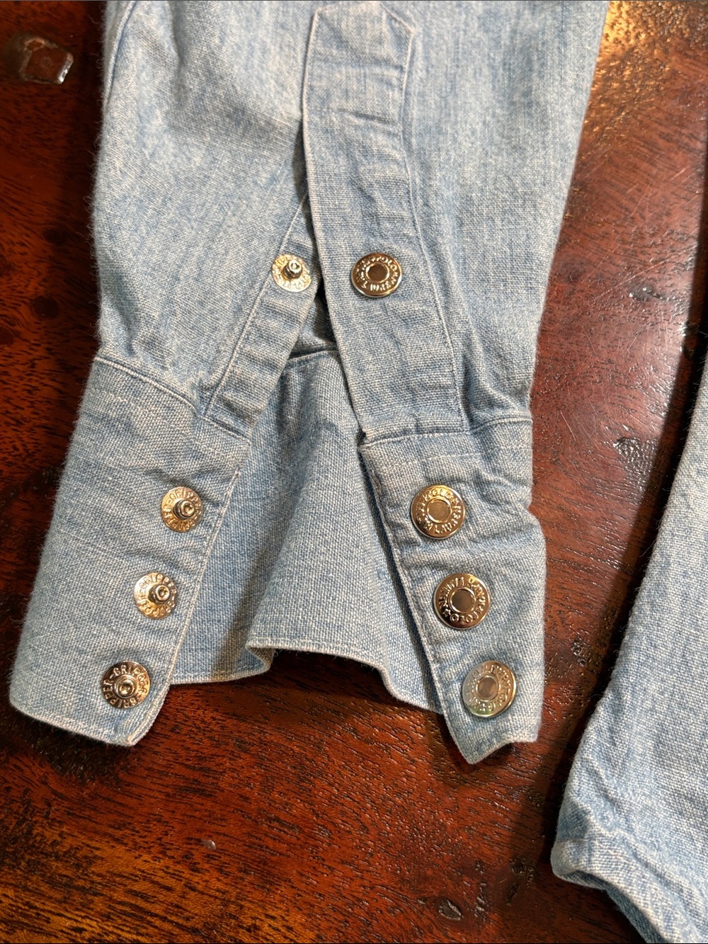 Vintage Ralph Lauren Western 80s Light Blue Denim Silver Snap Top size 8 *As-Is* - Picture 14 of 14
